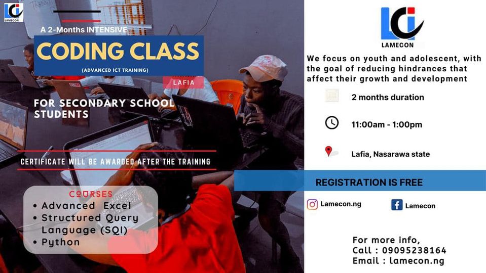 Coding classes for secondary school students